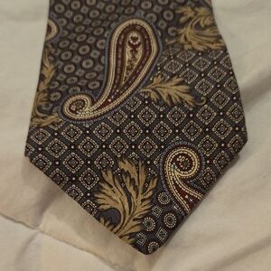 Elegant Paisley Tie in Gold and Brown